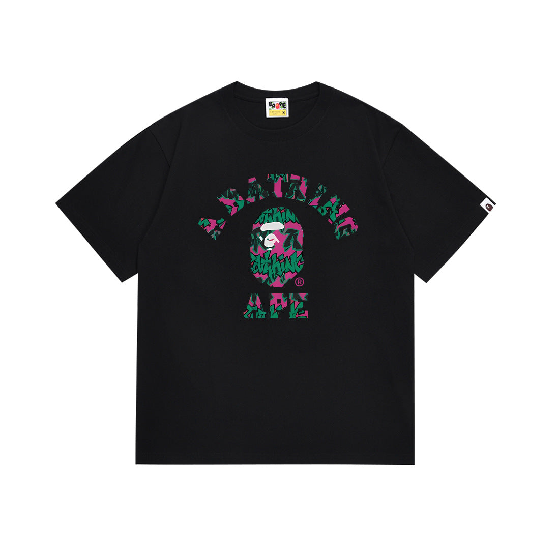 BAPE Bathing Shark and ape head print T Shirt NextBlock