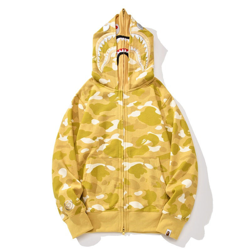 Ape Hoodie Gold Shark Double Hat Camouflage NextBlock