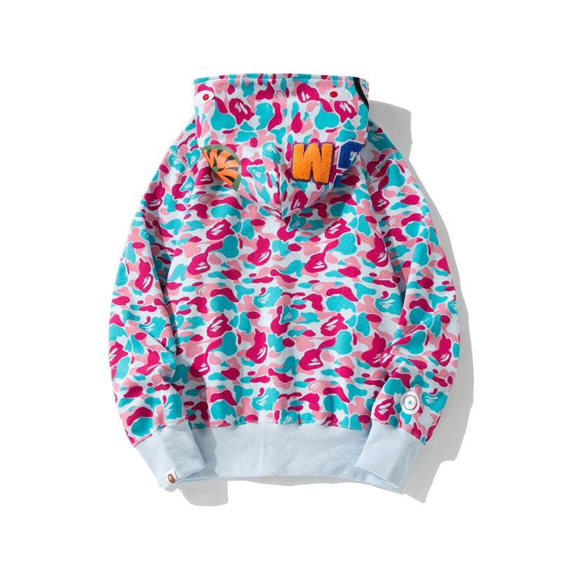 Bathing Shark and ape head print Hoodie Miami City Limited NextBlock