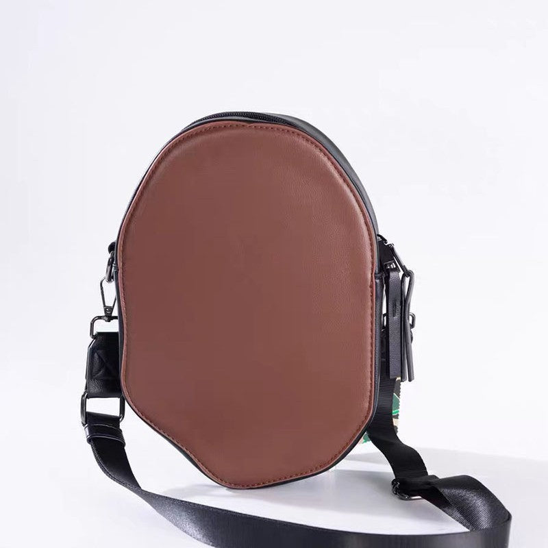 Bathing Shark and ape head print Bag Accessories: Ape-patterned PU leather zippered crossbody bag / shoulder bag NextBlock
