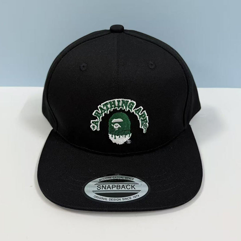 Bathing Shark and ape head print Hat Ape Head Flat Edge Cap Men's Baseball Cap Sunshade Sun Protection Cap NextBlock