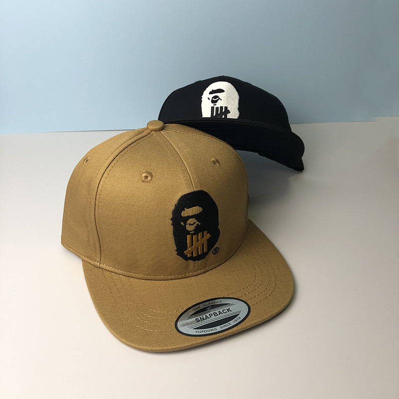 Bathing Shark and ape head print Hat Trendy brand ape head baseball cap Girls five bars flat edge hat Men's Japanese aap NextBlock