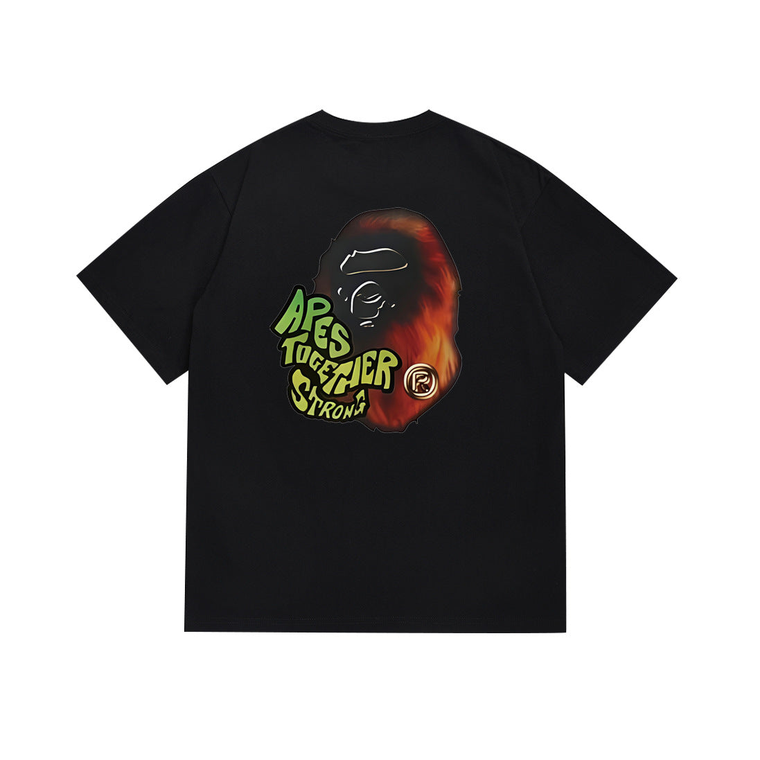 BAPE Bathing Shark and ape head print T Shirt NextBlock