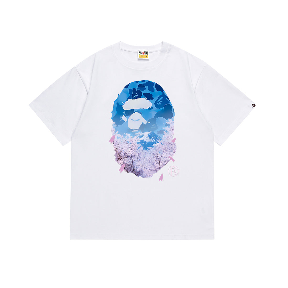 BAPE Bathing Shark and ape head print T Shirt NextBlock