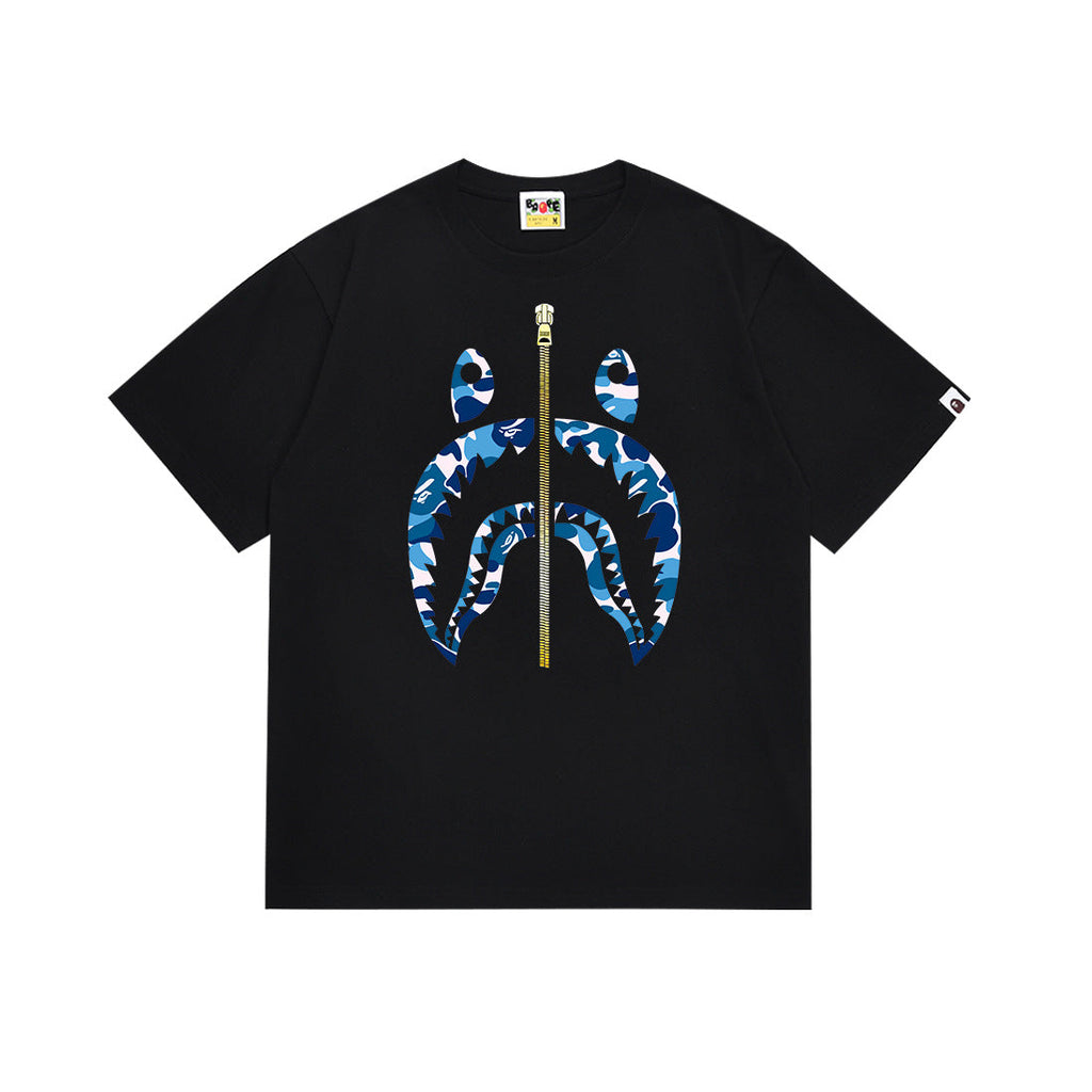 BAPE Bathing Shark and ape head print T Shirt NextBlock