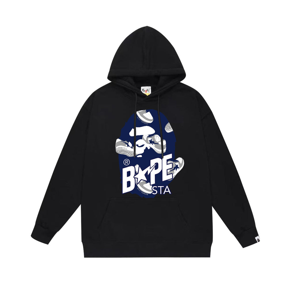 Bathing Shark and ape head print Hoodie Fall / Winter Hooded Sweater NextBlock