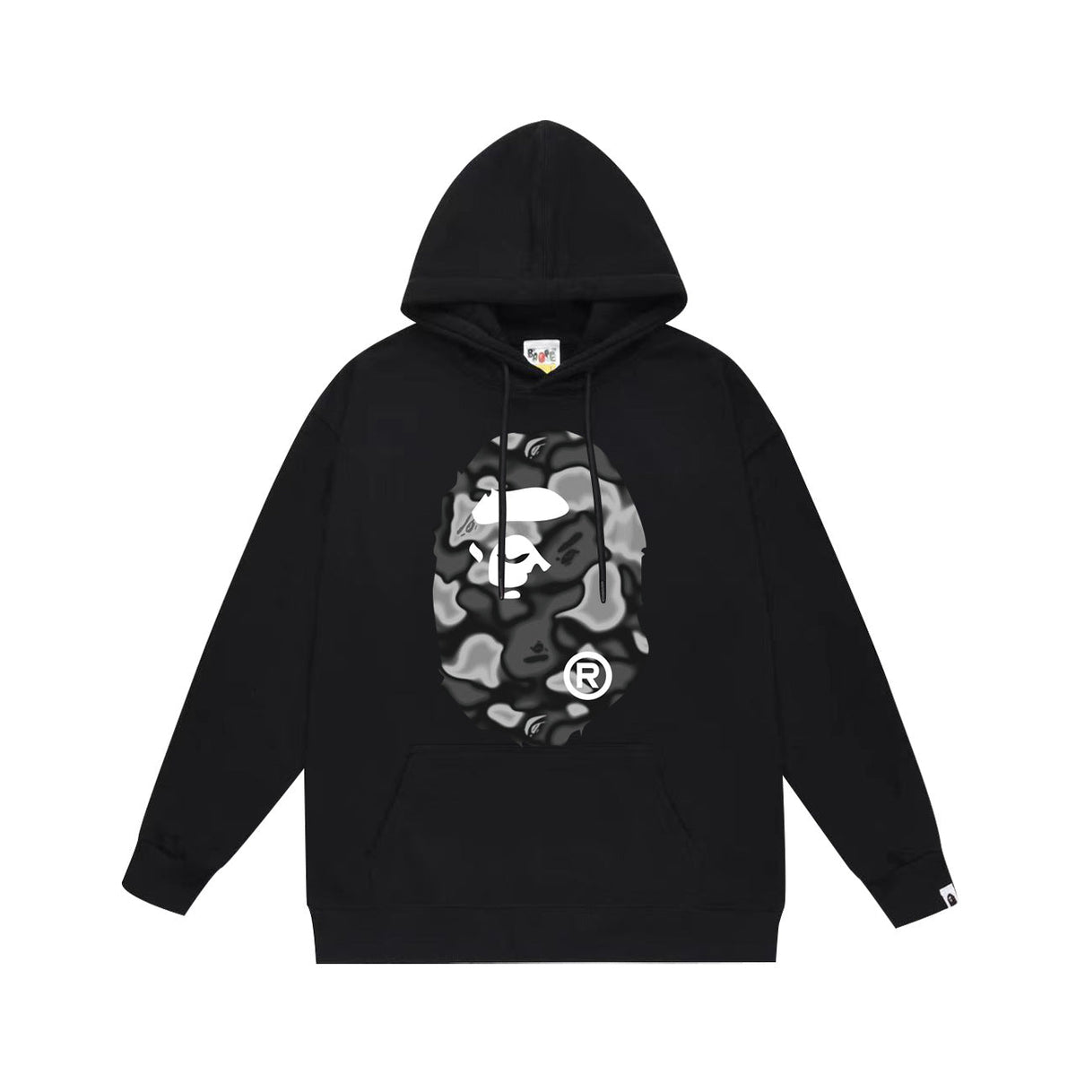 Bathing Shark and ape head print Hoodie Autumn / Winter Letter Print Loose Hoodie Pullover Ape Sweater NextBlock