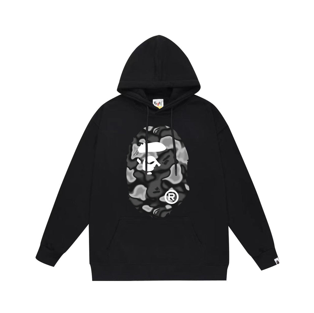 Bathing Shark and ape head print Hoodie Autumn / Winter Letter Print Loose Hoodie Pullover Ape Sweater NextBlock