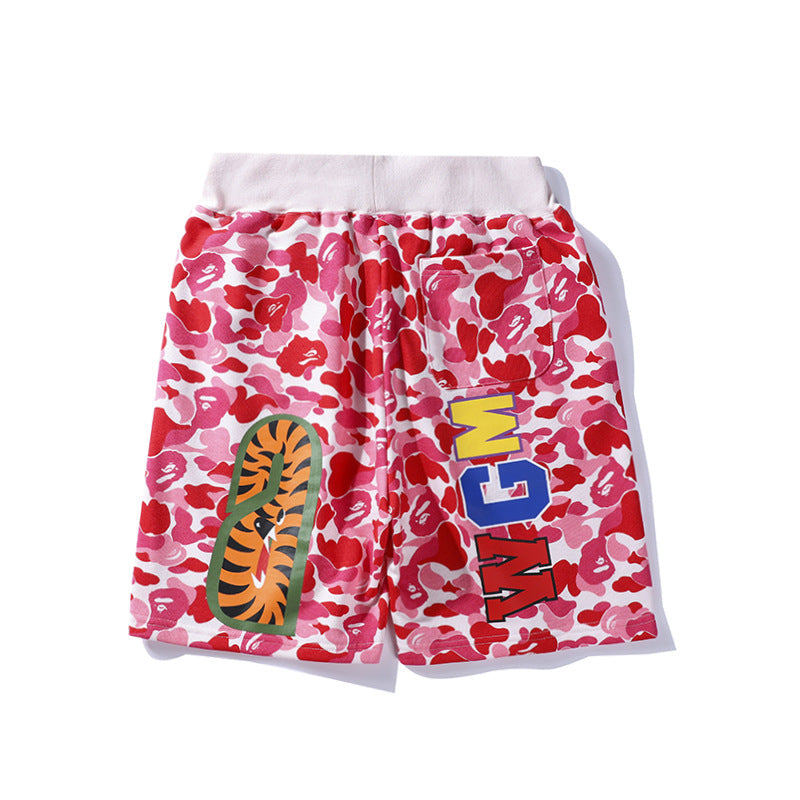 Bathing Shark and ape head print Shorts Camo Alphabet Shark WGM print beach pants NextBlock
