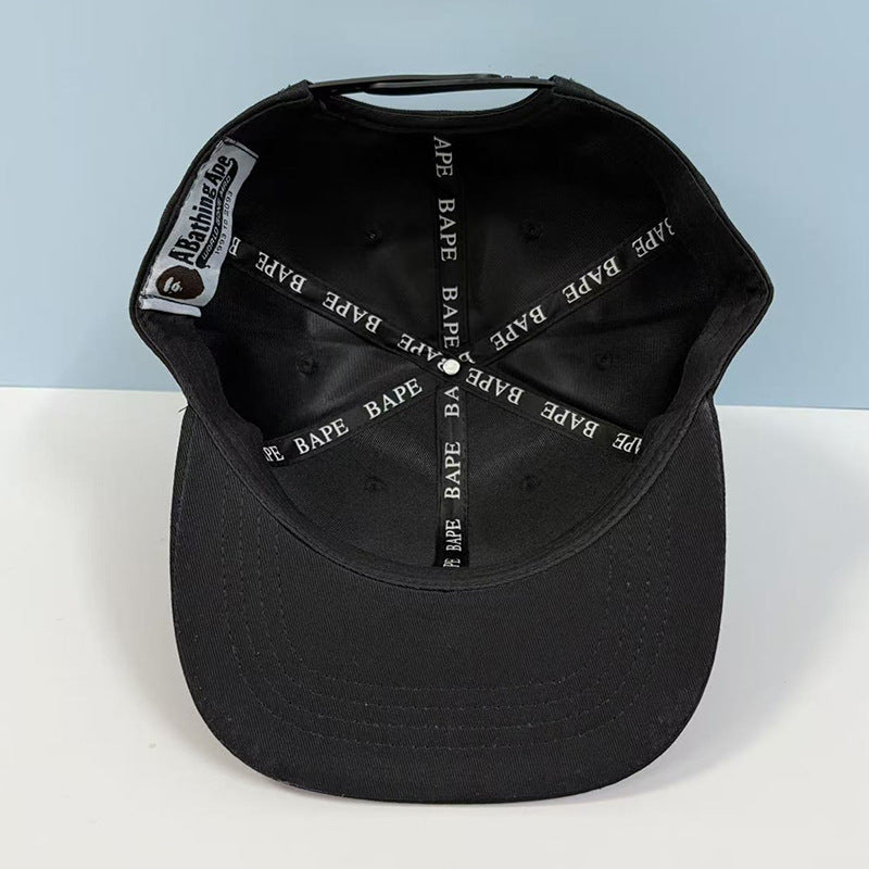 Bathing Shark and ape head print Hat Ape Head Flat Edge Cap Men's Baseball Cap Sunshade Sun Protection Cap NextBlock
