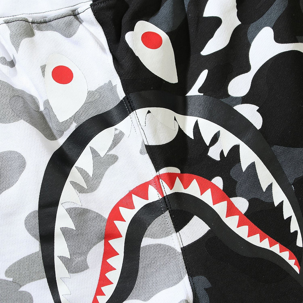 Bathing Shark and ape head print Shorts Yin Yang luminous shark five-point pants straight beach pants NextBlock