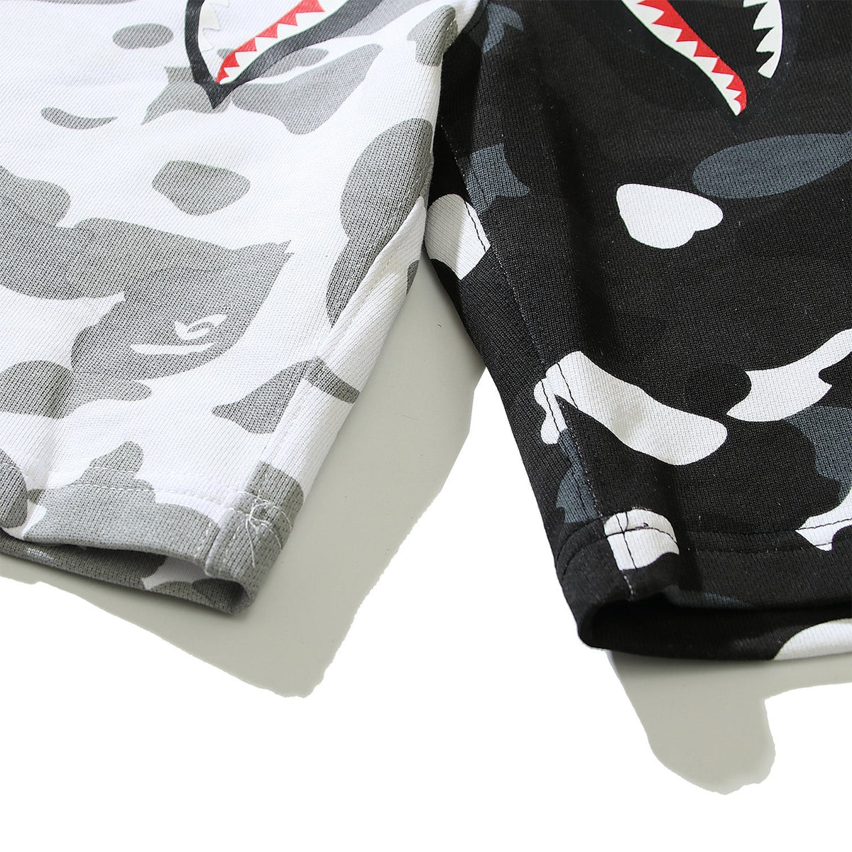 Bathing Shark and ape head print Shorts Yin Yang luminous shark five-point pants straight beach pants NextBlock