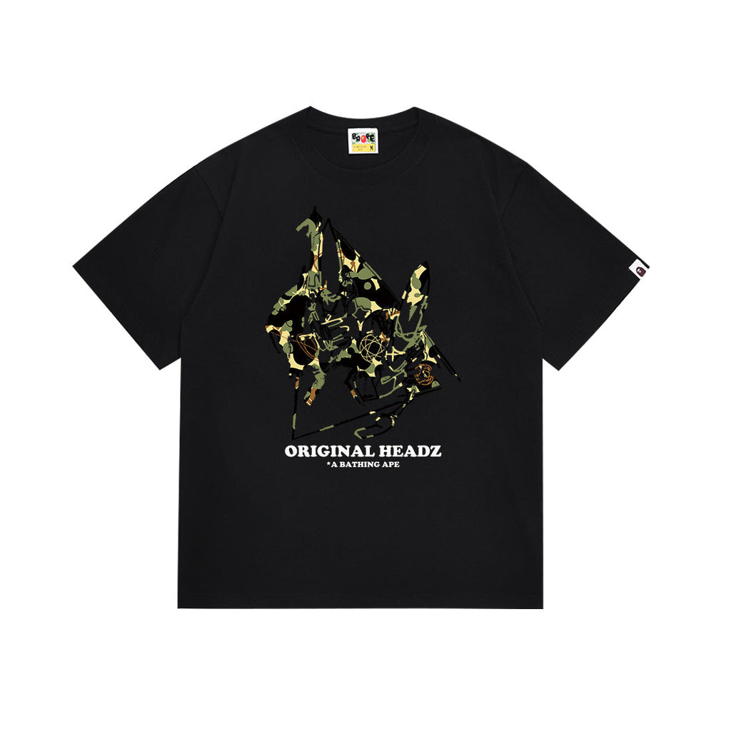 BAPE Bathing Shark and ape head print T Shirt NextBlock