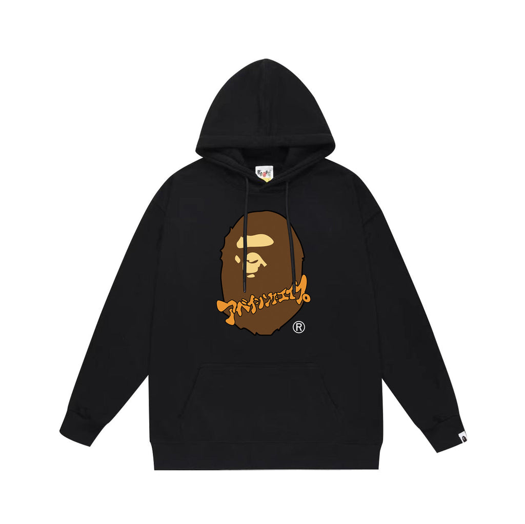 Bathing Shark and ape head print Hoodie Autumn / Winter Letter Print Loose Hoodie Pullover Ape Sweater NextBlock