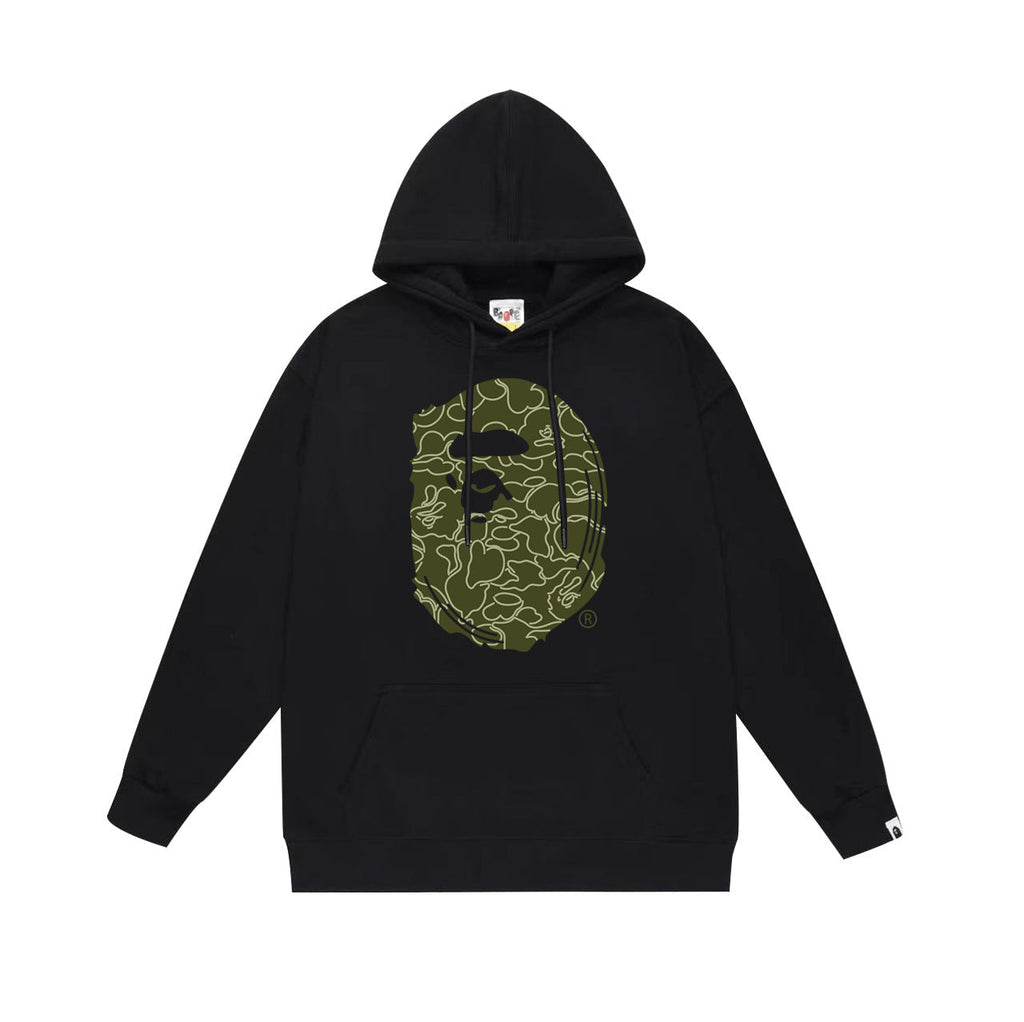 Bathing Shark and ape head print Hoodie Autumn / Winter Letter Print Loose Hoodie Pullover Ape Sweater NextBlock