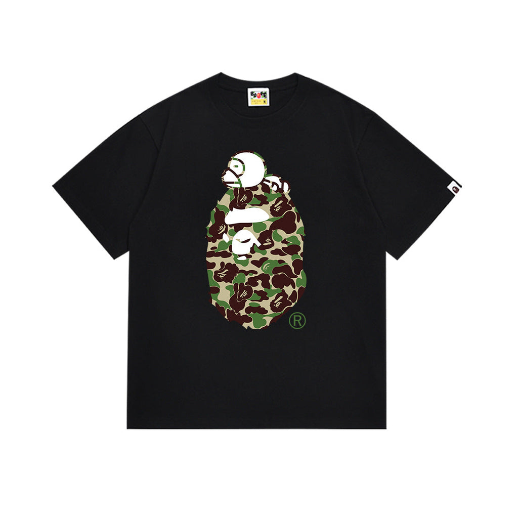 BAPE Bathing Shark and ape head print T Shirt NextBlock