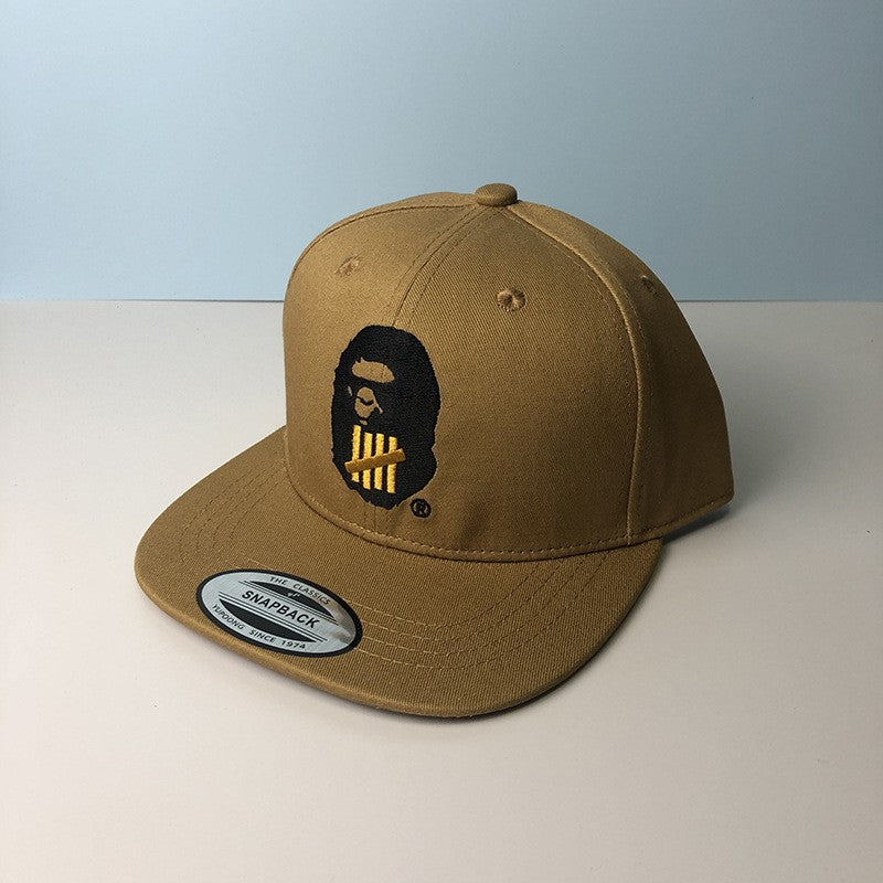 Bathing Shark and ape head print Hat Ape Head Flat Edge Cap Men's Baseball Cap Sunshade Sun Protection Cap NextBlock