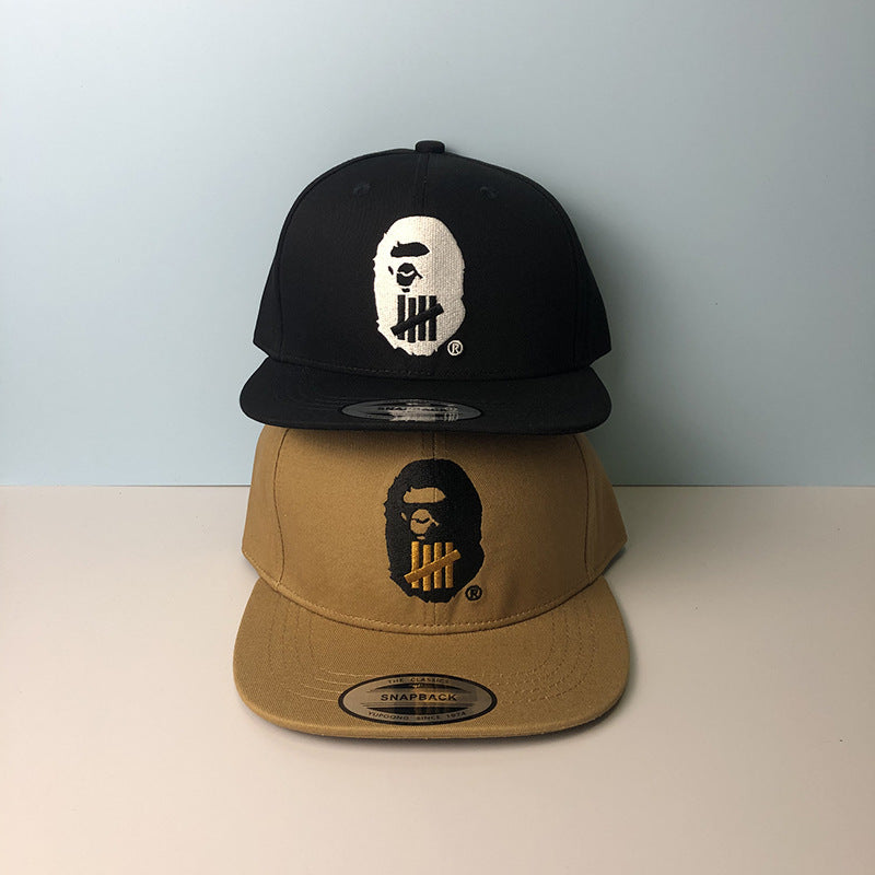 Bathing Shark and ape head print Hat Trendy brand ape head baseball cap Girls five bars flat edge hat Men's Japanese aap NextBlock