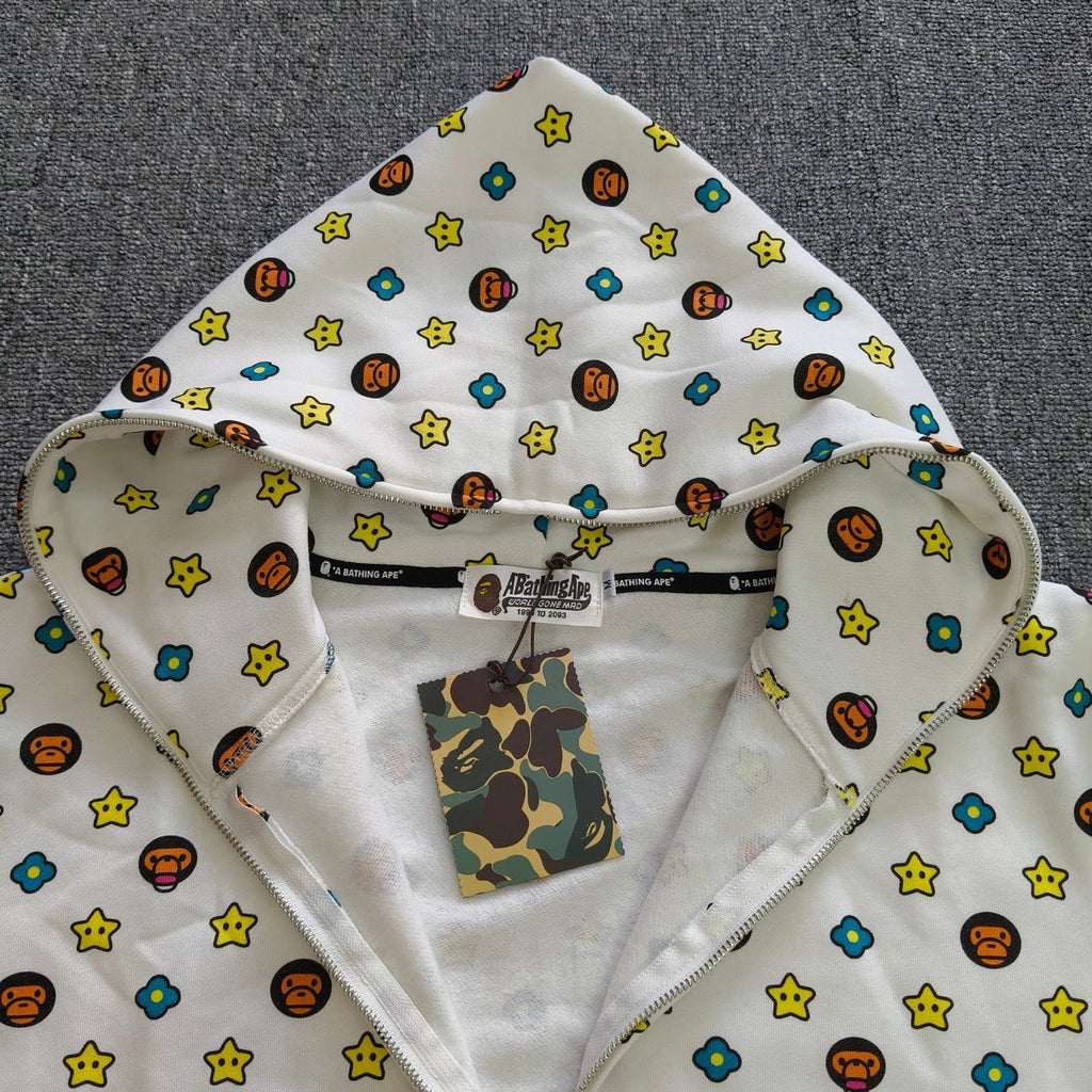 Bathing Shark and ape head print hoode BAPE co-branded milo all-print casual NextBlock