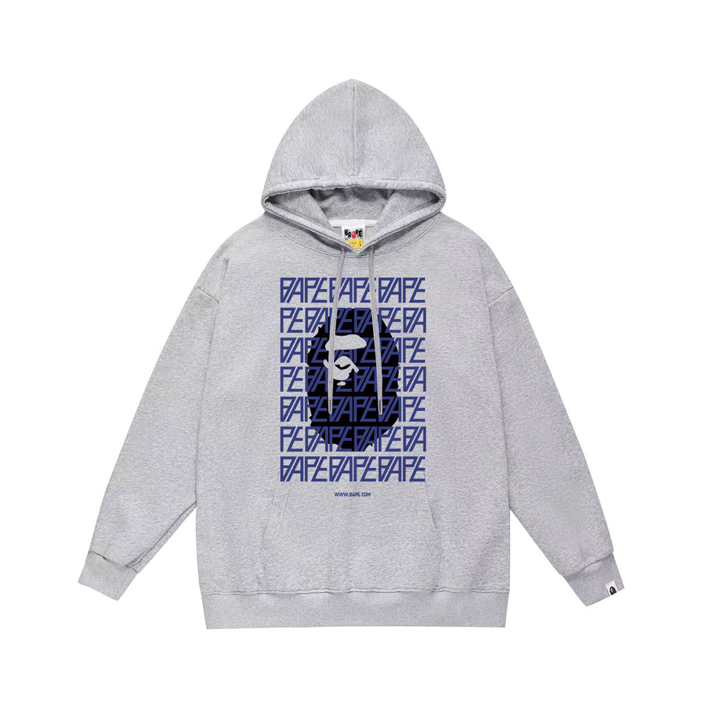 Bathing Shark and ape head print Hoodie Autumn / Winter Letter Print Loose Hoodie Pullover Ape Sweater NextBlock