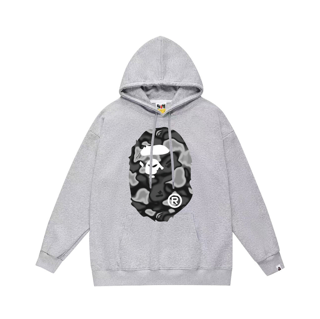 Bathing Shark and ape head print Hoodie Autumn / Winter Letter Print Loose Hoodie Pullover Ape Sweater NextBlock