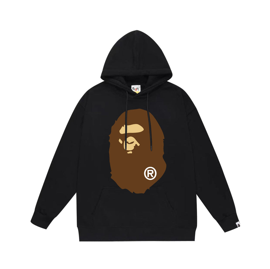 Bathing Shark and ape head print Hoodie Autumn / Winter Letter Print Loose Hoodie Pullover Ape Sweater NextBlock