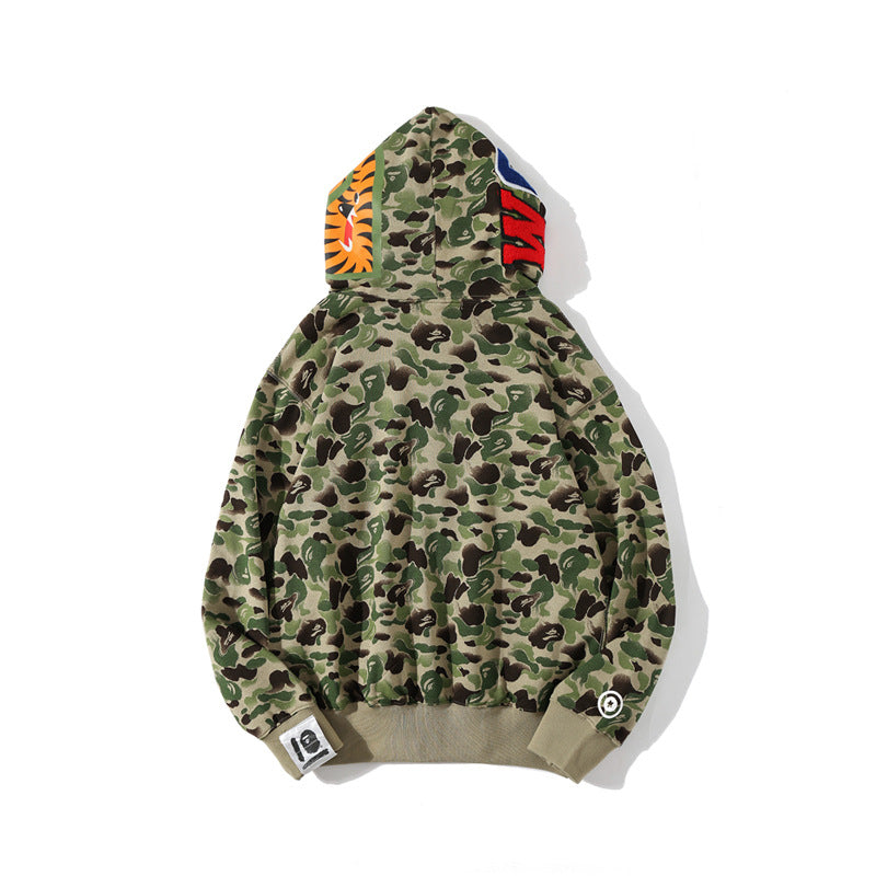 Bathing Shark and ape head print Hoodie Wind Ink Camouflage 10th Anniversary Limited Edition NextBlock
