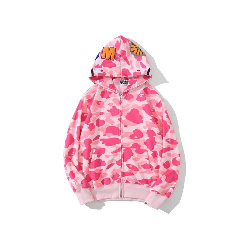 Bathing Shark and ape head print Hoodie Autumn and Winter Shark Head Terry Sweater Men's and Women's Casual Camouflage T NextBlock