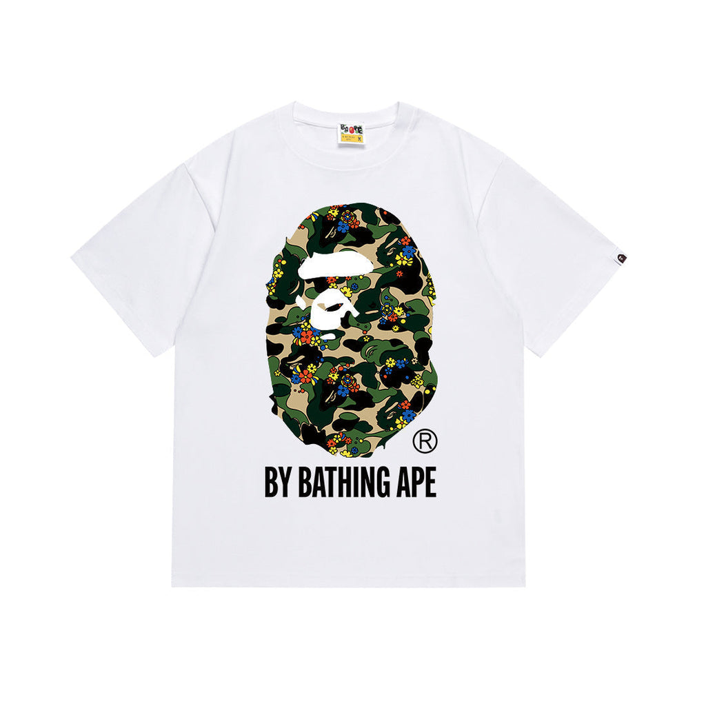 BAPE Bathing Shark and ape head print T Shirt NextBlock