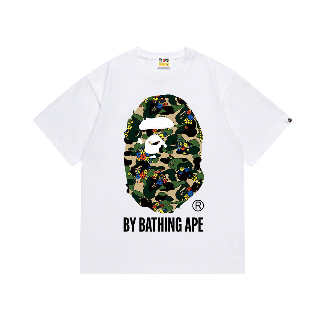 BAPE Bathing Shark and ape head print T Shirt NextBlock