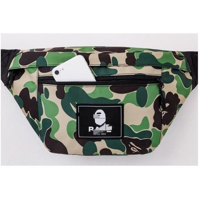 Bathing Shark and ape head print Bag Camouflage Ape Head Large Waist Bag Waterproof Breast Bag NextBlock