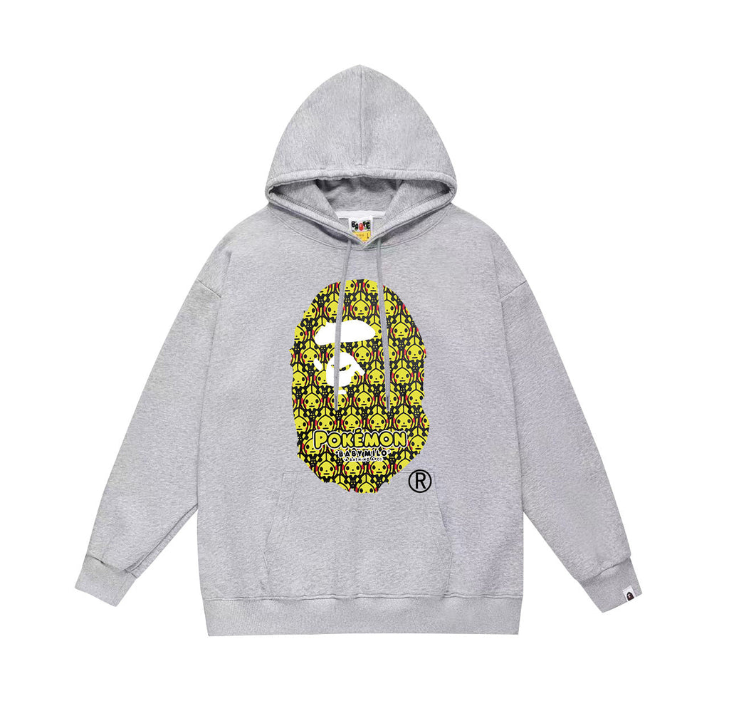 Bathing Shark and ape head print Hoodie Fall / Winter Hooded Sweater NextBlock