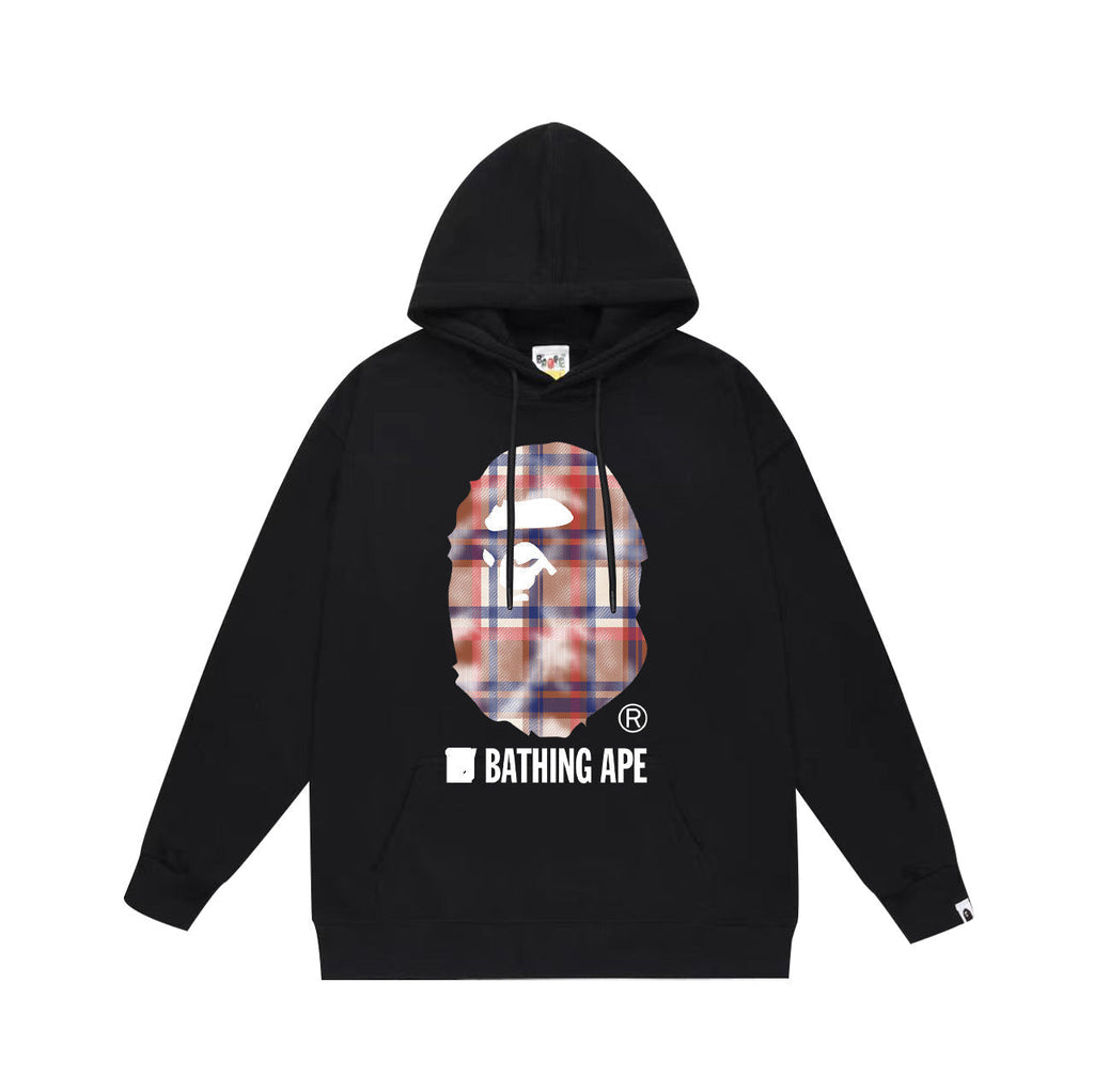 Bathing Shark and ape head print Hoodie Autumn / Winter Letter Print Loose Hoodie Pullover Ape Sweater NextBlock