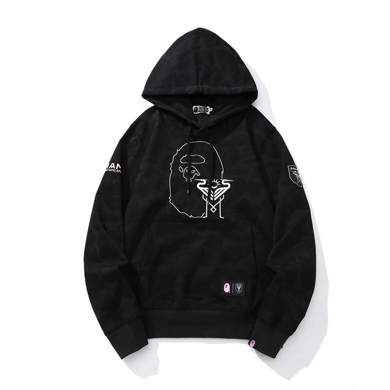 Bathing Shark and ape head print Hoodie Miami Camo Sweater Casual NextBlock