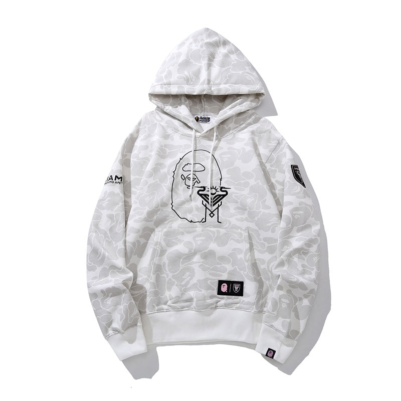 Bathing Shark and ape head print Hoodie Miami Camo Sweater Casual NextBlock