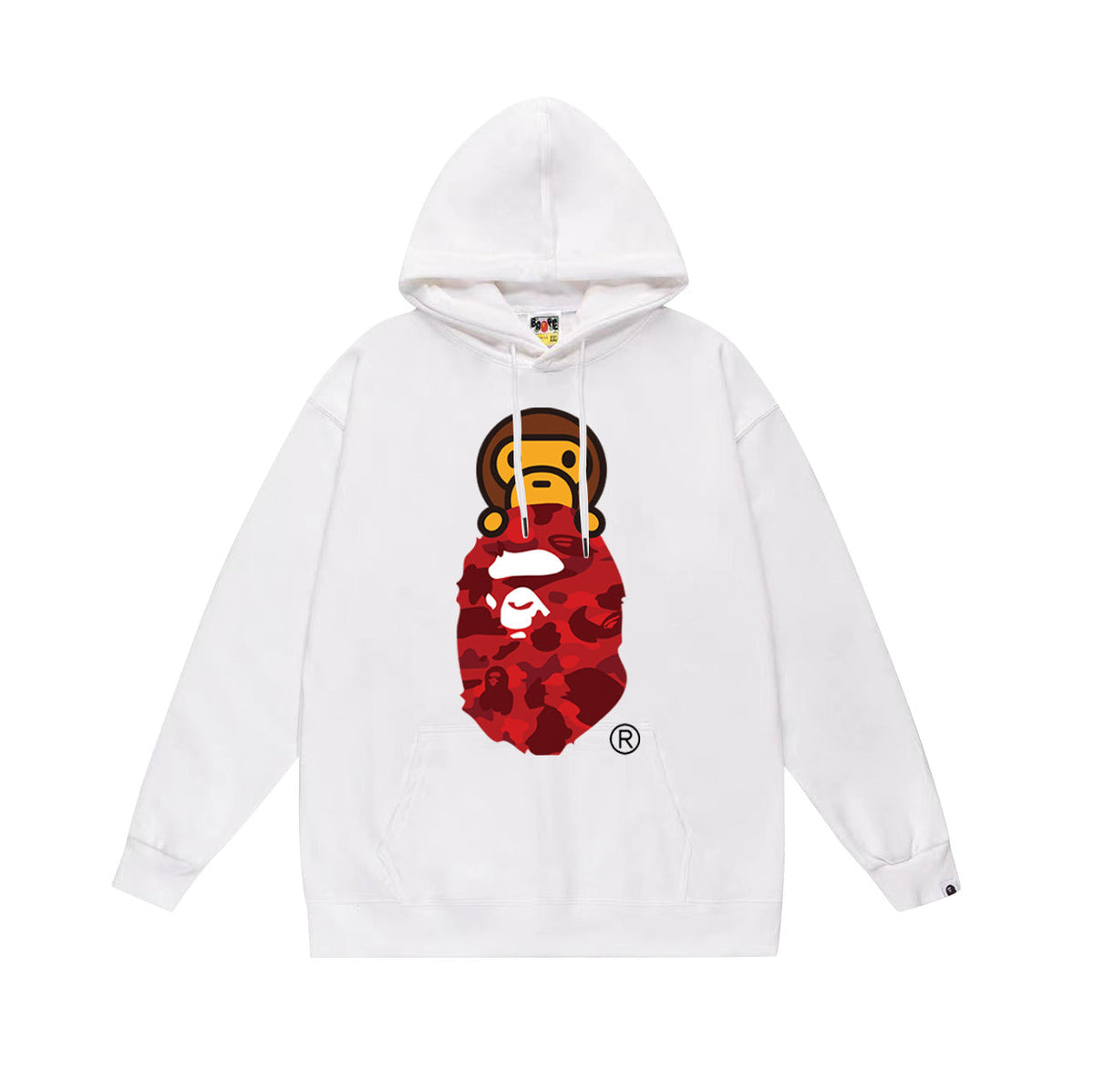 Bathing Shark and ape head print Hoodie Autumn / Winter Letter Print Loose Hoodie Pullover Ape Sweater NextBlock