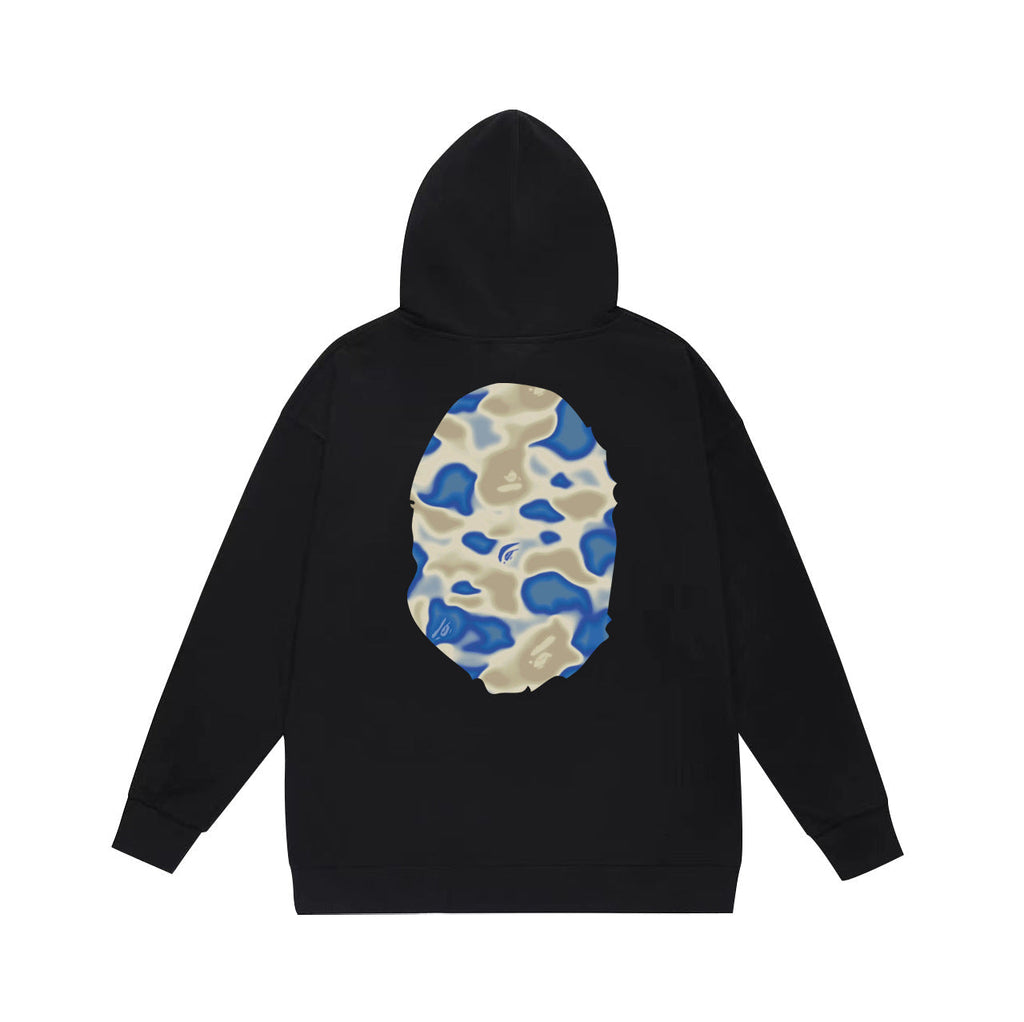 Bathing Shark and ape head print Hoodie Autumn / Winter Letter Print Loose Hoodie Pullover Ape Sweater NextBlock