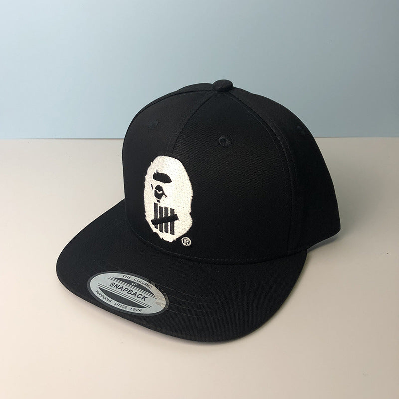 Bathing Shark and ape head print Hat Trendy brand ape head baseball cap Girls five bars flat edge hat Men's Japanese aap NextBlock