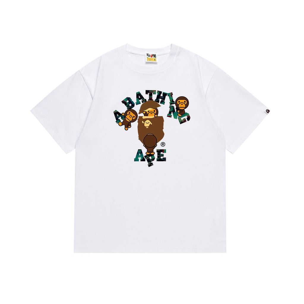 BAPE Bathing Shark and ape head print T Shirt NextBlock