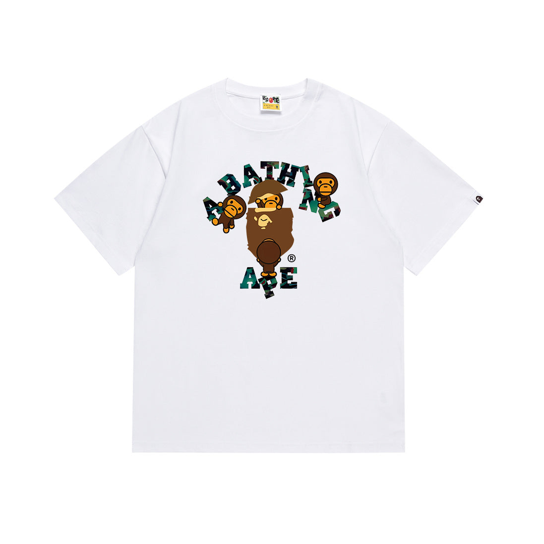 BAPE Bathing Shark and ape head print T Shirt NextBlock