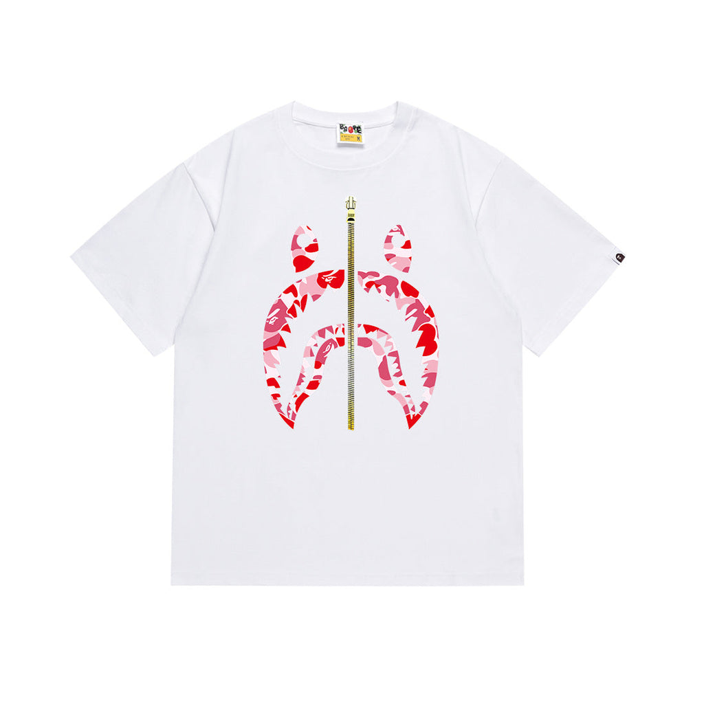 BAPE Bathing Shark and ape head print T Shirt NextBlock