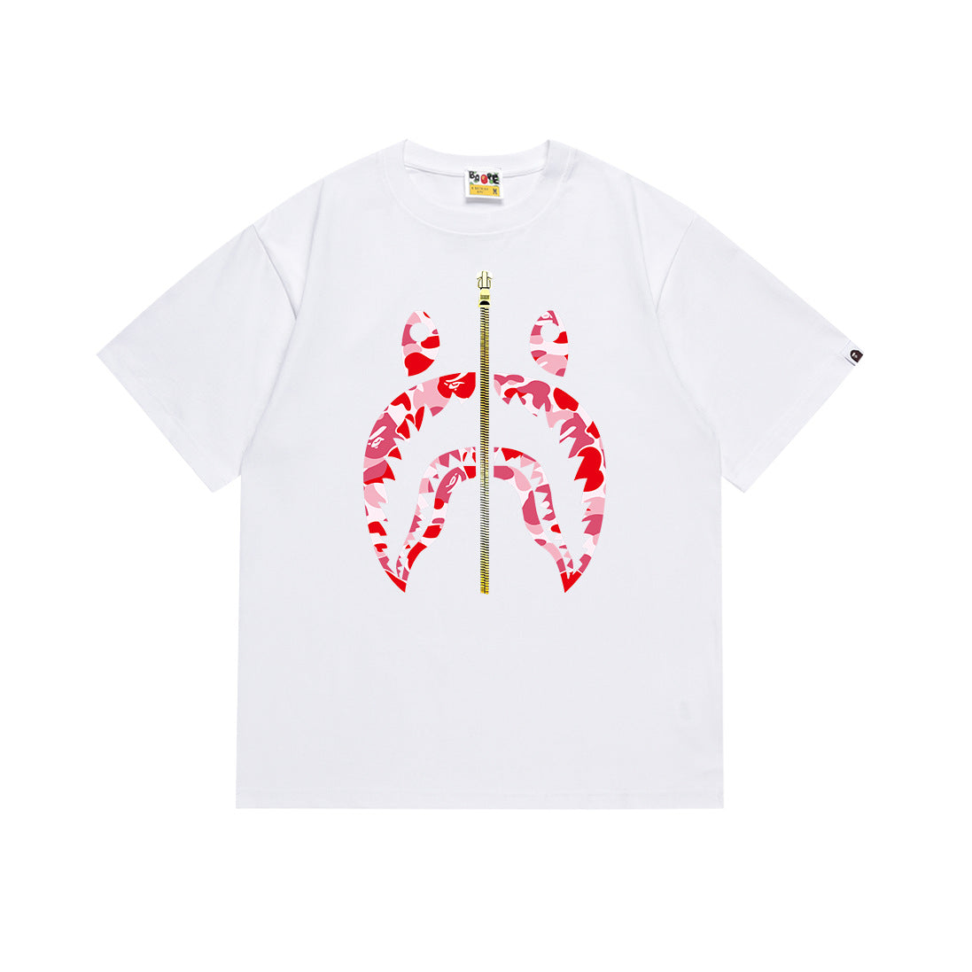 BAPE Bathing Shark and ape head print T Shirt NextBlock