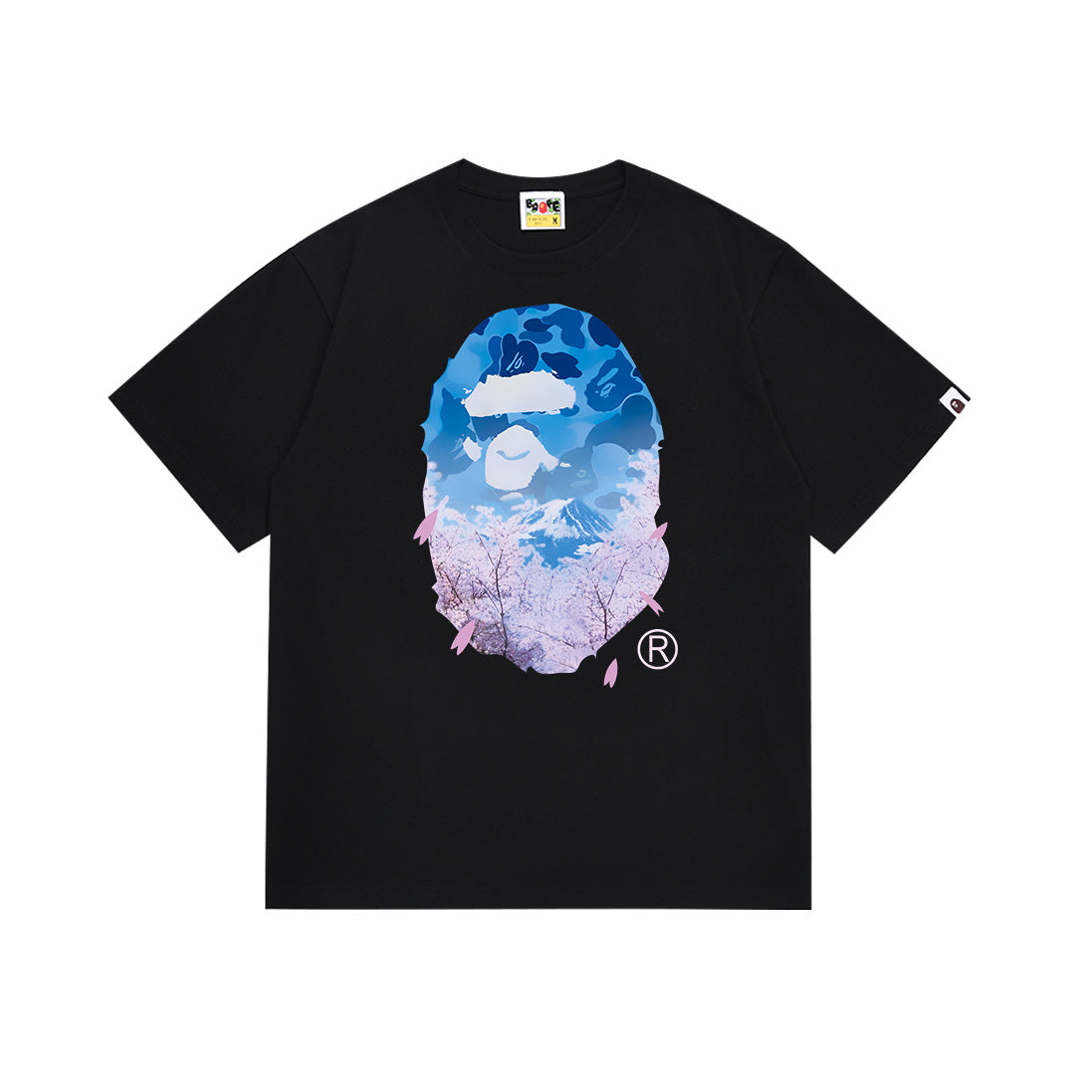 BAPE Bathing Shark and ape head print T Shirt NextBlock