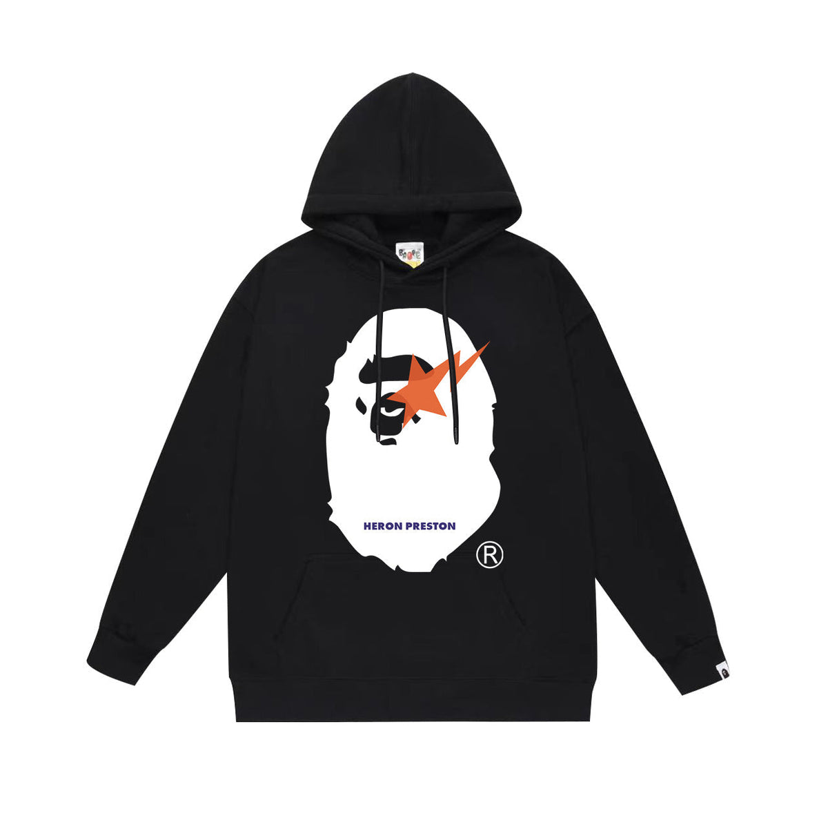 Bathing Shark and ape head print Hoodie Autumn / Winter Letter Print Loose Hoodie Pullover Ape Sweater NextBlock