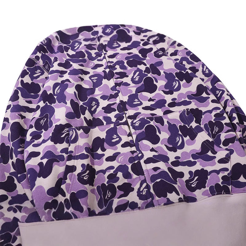 Ape Hoodie Taro Purple Embroidered Letters NextBlock