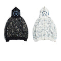 Bathing Shark and ape head print Hoodie Luminous Star Print Jacket NextBlock