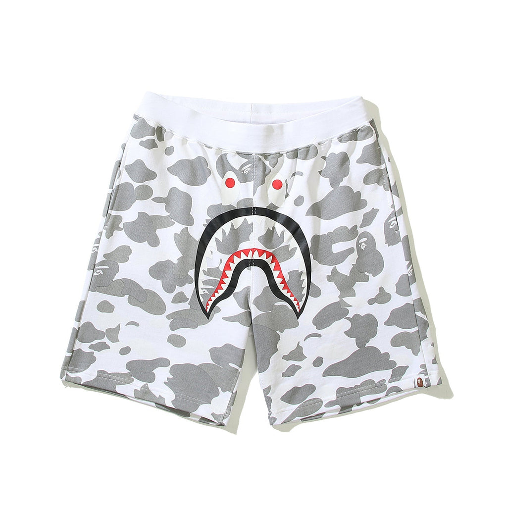 Bathing Shark and ape head print Shorts camouflage luminous shark terry straight beach pants NextBlock
