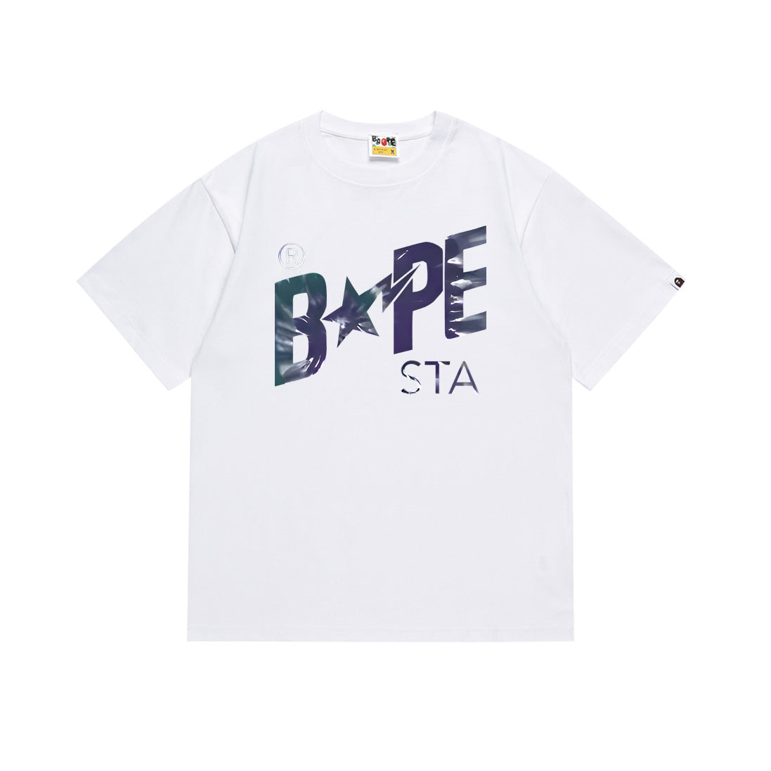 BAPE Bathing Shark and ape head print T Shirt NextBlock