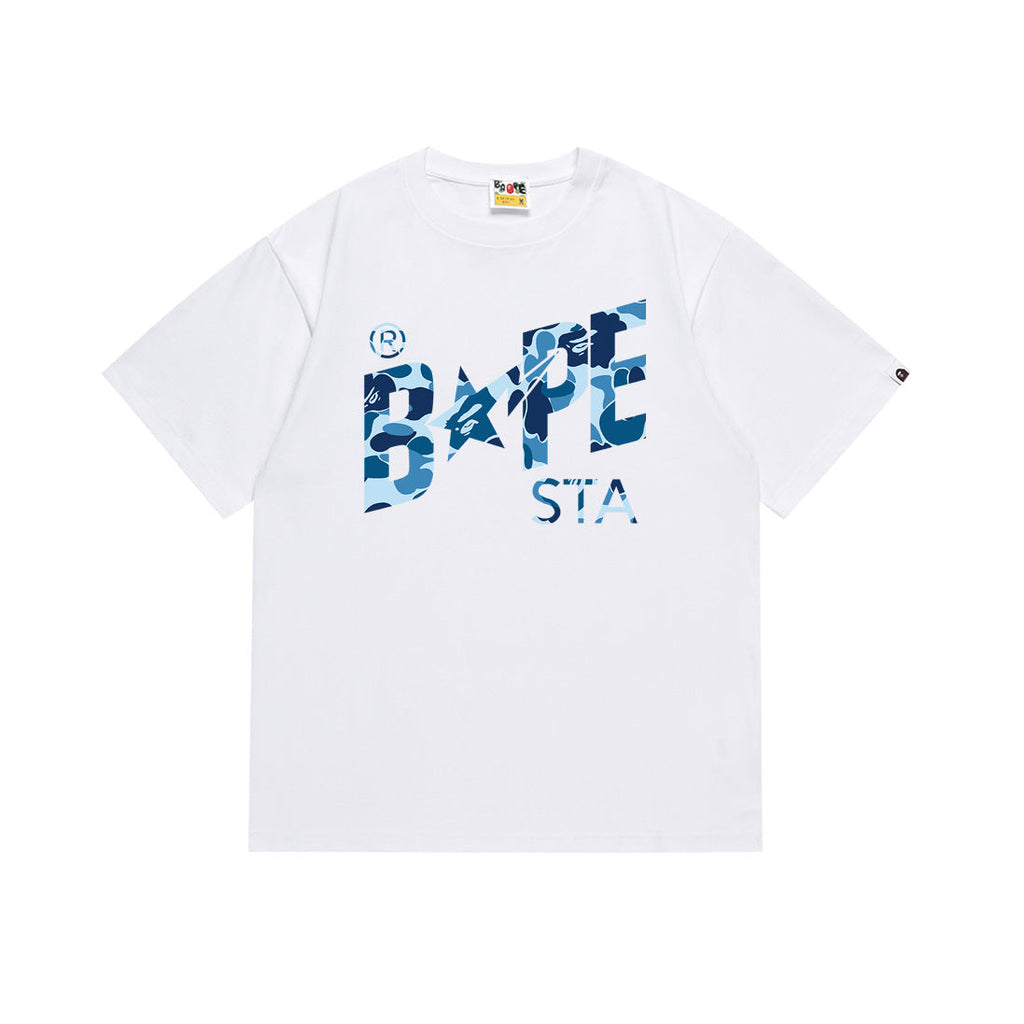 BAPE Bathing Shark and ape head print T Shirt NextBlock