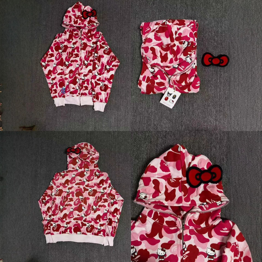 Bathing Shark and ape head print hoode BAPE co-branded hello kitty kuromi looseoutwearautum NextBlock